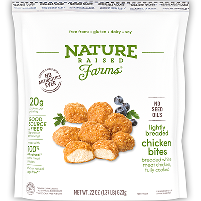 Chicken bites in packaging